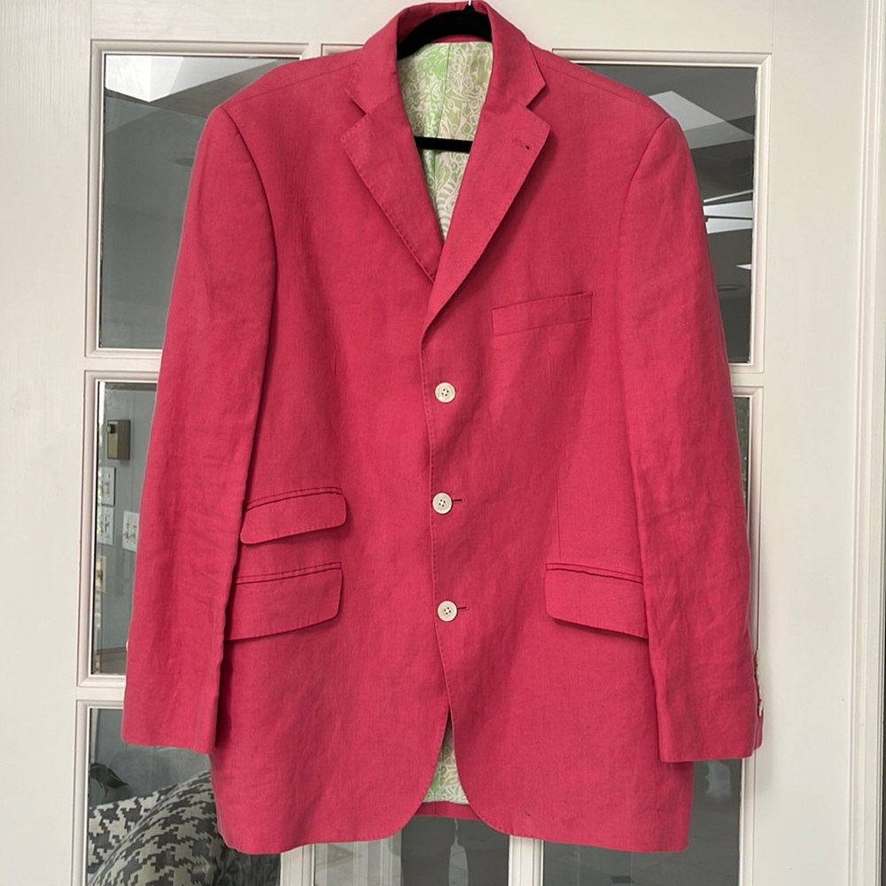 Mens Lilly Pulitzer via Palm Beach Linen Jacket - Sz 42